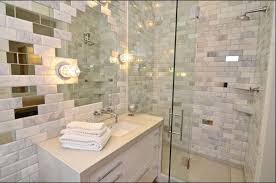 Go for mosaic glass tiles in a recurring border, or use a border of black tiles to divide a white and brown mosaic tile creation, breaking up the wall space. Beveled Tile Beveled Subway Tile Westside Tile And Stone