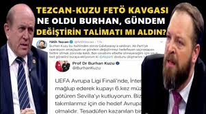 Kuzu, kendisine twitter'dan kendisine gelen olsun be burhan hocam şeklindeki mesaja ersoy, siyasetin adaleti yok.ne yapalım allah'a havale ediyorum'' yanıtını verdi. Twitter Da Kuzu Ile Tezcan In Feto Kavgasi Gazikent27