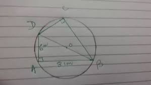 The quadrilateral below is a cyclic quadrilateral. A Quadrilateral Is Inscribed In A Circle If The Opposite Angles Of The Quadrilateral Are Equal And Length Of Its Adjacent Sides Are 6 Cm And 8 Cm What Is The Area