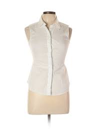 Details About Mm6 Maison Martin Margiela Women White Sleeveless Button Down Shirt 44 Eur