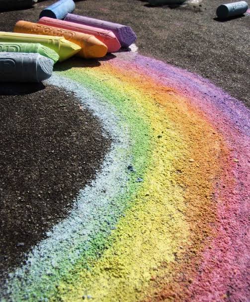Rainbow chalk art design | Rainbow sidewalk chalk art, Chalk aesthetic, Pretty chalk