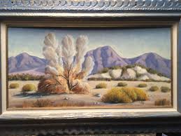 Fine Carl G. Bray Original Oil Painting w/ Smoketree Western Landscape  American
