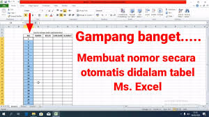 Cara Membuat Angka Otomatis Didalam Tabel Ms Excel Nama
