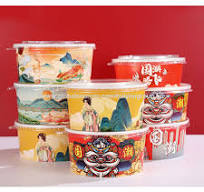 Paper Bowl 1.3L Biodegradable Disposable Custom Printed Hot Soup Brown Kraft Ramen Bowl Round Food White Noodle Paper Bowl