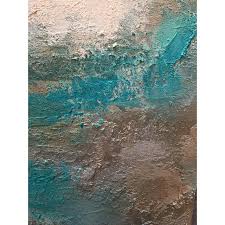 This blue is an excellent backdrop for stronger colors. Dream Original Abstract Seascape Coastal Aqua Painting Large Teal Green Art With Beach Sand Chairish