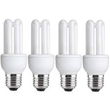 4 x energy saving 11w 54w 60w e27 es cfl light bulbs edison screw 620 660 lumen 10 years 827 2700k warm white