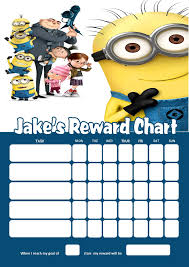 personalised despicable me minions reward chart adding photo option available