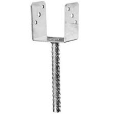 Mit montierter kontermutter sw zur arretierung der höhenverstellung; U Pfostentrager Mit Steindolle Zum Einbetonieren Verzinkt U Form Mit Ce Zeichen Ebay