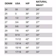 Miss Me Denim Size Guide