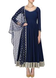 Buy Navy Blue Georgette Anarkali Suit Online From The Wide Collection Of Anarkali Suit Thi Simple Anarkali Suits Party Wear Indian Dresses Dress Indian Style