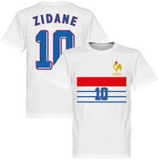 Köpa frankrike hemmatröja/bortatröja med snabb leverans. Frankrike T Shirt 1998 Zidane 10 Retro Barn Zinedine Zidane Vit