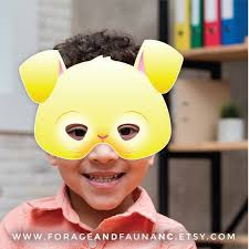 Yellow Easter Rabbit Printable Costume Party Mask Rabbit Mask Animal Mask  Printable Halloween Costume Mask Kids Spring School Play