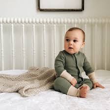 Waffle Long John Sage Green Fin Vince Baby Clothing Baby Girl Newborn Cotton Romper Kids Outfits