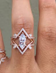 The Arrow Marquise Art Deco Engagement Ring Deco Engagement Ring Aquamarine Engagement Ring