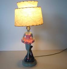 Kitschy 1950 S 1960 S Flamingo Pink Grey Asian Ballerina Chalkware Figural Bedside Table Lamp No Shade 49 00 Via E Vintage Lamps Lamp Vintage Table Lamp