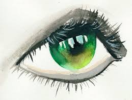 Green Eye Watercolor Eyes Watercolor Illustration Art