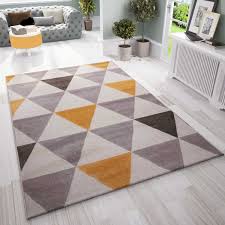 Weitere ideen zu teppich flur, teppich, teppich ideen. Teppich Wohnzimmer Schlafzimmer Flur Teppich Dreiecksmuster Gelb Vimoda Homestyle