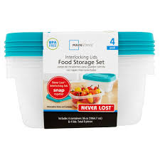 Since then the brand's classic bakeware, food storage containers, jars and more have hardly. Mainstays Never Lost 4 Piece Rectangle Plastic Food Storage Set Blue Atoll Walmart Com Food Storage Set Food Storage Food Storage Containers