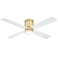 From white ceiling fans and black ceiling fans to brushed nickel and bronze, factor in color with design to achieve the perfect look for your space. 52 Fanimation Kwartet Damp Outdoor Flush Mount Ceiling Fan Fps8553bs Brushed Satin Brass Matte White