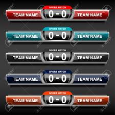 An association football scoreboard usually shows the score for the home and away team, as well as the current match time. Sports Score Template For Soccer And Football Vector Illustration Royalty Free Cliparts Vectors And Stock Illustration Image 60852259