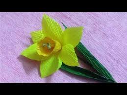 Diy How To Make Crepe Paper Daffodils X2f Narcissus Flower Youtube Paper Flowers Crepe Paper Flowers Crepe Paper