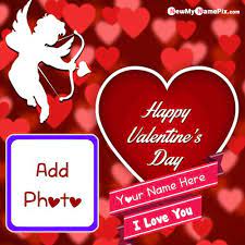 I love you photo frames cards with your photos. Write Name And Photo Add Valentines Day Card Created Online