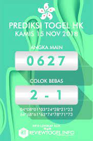 Prediksi Togel Hk Kamis 15 Nov 2018