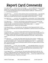 Sample Report Card Comments For 1st Grade Google Search Remarks For Report Card Report Card Comments Report Card