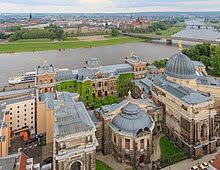 The classic view from the elbe's northern bank takes in spires, towers and domes belonging to palaces, churches and stately buildings, and indeed it's hard to believe that the city was all but wiped off the map by allied bombings in 1945. Dresden Wikipedia