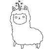 Simple llama shape with zentangle and paisley patterns. 1