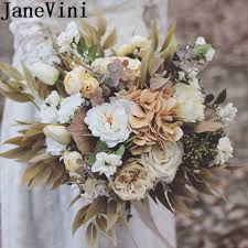 Maybe you would like to learn more about one of these? Janevini Vintage Bridal Bouquets Flowers Artificial Beige Coffee Color Silk Peony Autumn Bridesmaids Bouquet Wedding Accessories Wedding Bouquets Aliexpress