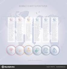 Infographics Color Bubble Chart Template For 6 Positions