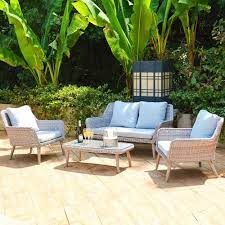 outdoor luxury modern patio comfortable rattan wicker sofa set in 2021 garden sofa set outdoor garden furniture modern patio