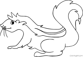 Printable skunk coloring page free. Easy Skunk Coloring Page Coloringall