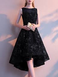 High Low A Line Cocktail Floral Midi Dress Cocktail Dress Classy Cocktail Dress Classy Evening Black Dresses Classy