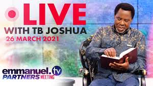 Teaching on anointing for all possibilities. Live Emmanuel Tv Partners Meeting With Tb Joshua 26 03 21