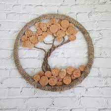 Wine Cork Wall Decor Tree Wall Decor Wood Wall Decor Tree Etsy Wine Cork Diy Crafts Wine Cork Wall Decor Wine Cork Art