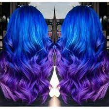Ombre Hairstyles Bright Blue To Purple Mermaid Dip Dye Ombre Purple Ombre Hair Hair Styles Ombre Hair