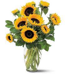 Sunflower Vase Arrangement Sunflower Floral Arrangements Summer Flower Arrangements Sunflower Vase