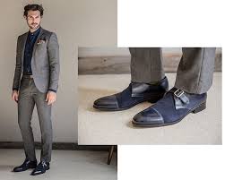 Single Monk Aron In Navy Antique Navy Suede Mens Red Dress Shoes Dress Shoes Men Modern Mens Fashion
