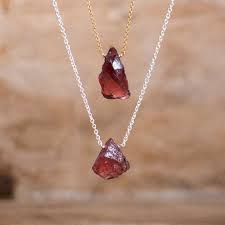 36 Beautiful Pieces Of Jewellery For Every Birthstone Raw Crystal Necklace Garnet Jewelry Crystal Necklace