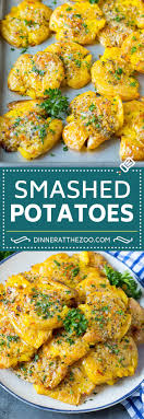 Spread coated potatoes in a single layer on prepared pan. Smashed Potatoes With Garlic And Herbs Dinner At The Zoo