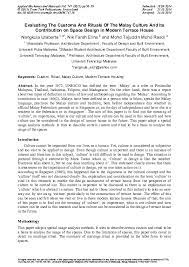 Malay terms that connect words, phrases or clauses together. Pdf Evaluating The Customs And Rituals Of The Malay Culture And Its Contribution On Space Design In Modern Terrace House Nangkula Utaberta Academia Edu