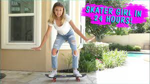 Learning How To Become A Skater Girl In 24 Hours | Kayla Davis - Youtube