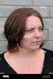 Roxanne Lawrence, mother of strangled Stacey Lawrence, stands outside  Northamptonshire Police headquarters, Northampton, where she spoke to the  media Stock Photo