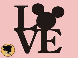 Mickey Love Svg Peace Love Silhouette Mickey Love Mouse Mickey Mouse Silhouette Mickey Love Mickey Mouse Monogram