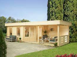 Vidaxl gartenpavillon mit flachdach 4x4x2,4 m beige. Gartenhaus Flachdach 453x299cm Mit Terrasse 250 Cm Funf Eck Holzhaus Bausatz Vom Garten Fachhandler
