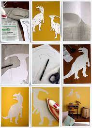 Bookhoucraftprojects Project 82 Diy Dinosaurs Fabric Wall Stickers Diy Wall Art Diy Wall Stickers Wall Stickers