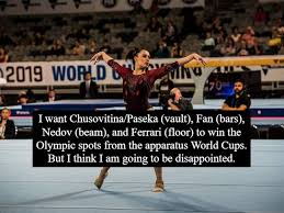 For this gymnast, silver would be like gold. Gymnastics Fans Confessions I Want Chusovitina Paseka Vault Fan Bars