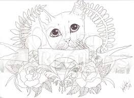 Cat_34 free and printable coloring pages for adults and teenagers.drawings of cats. Cute Tabby Cat Coloring Page Download Retro Tattoo Cat Etsy Cat Art Cat Tattoo Cat Coloring Page